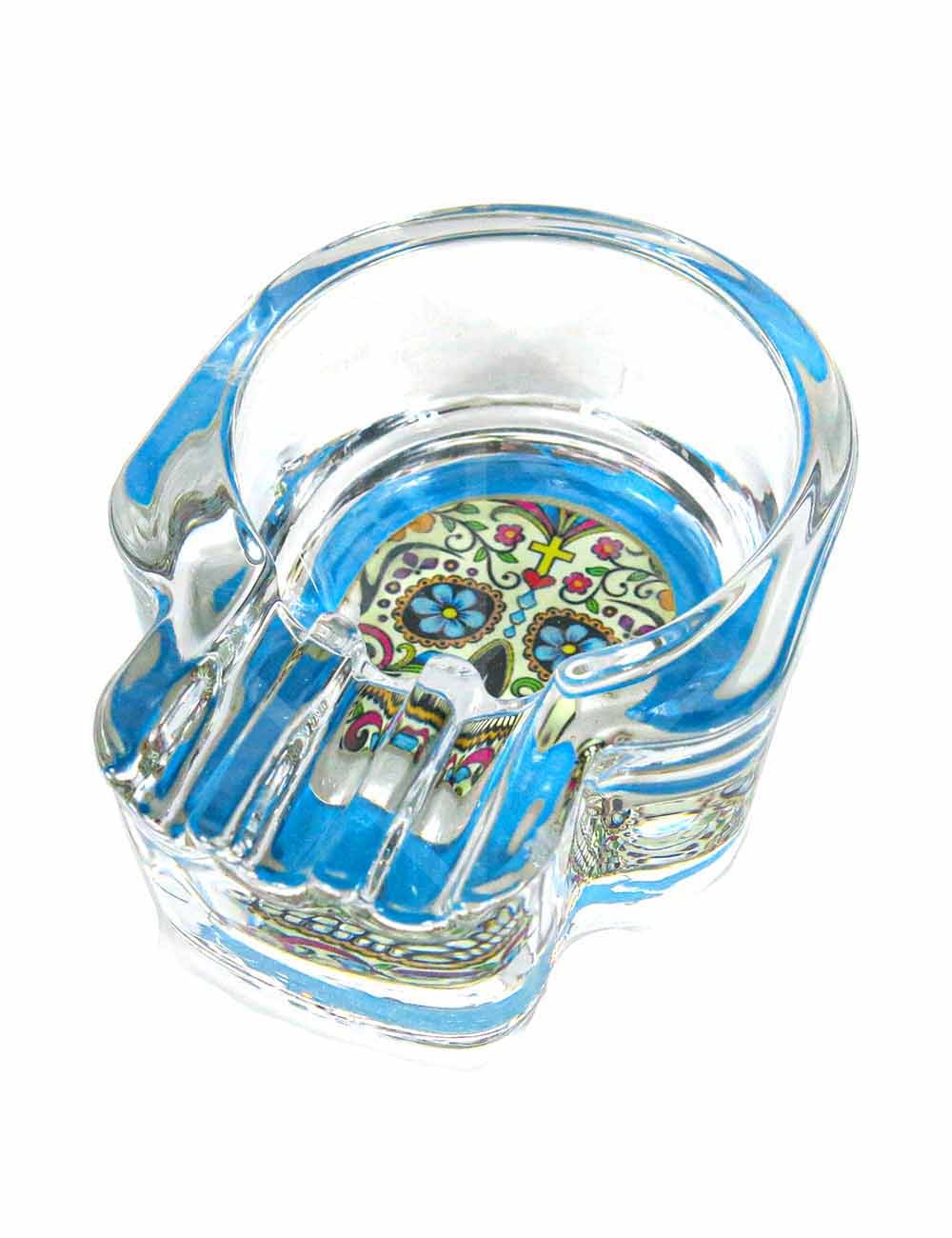 Пепельница Glass Skull assorted Glow in the dark 1 rest 7x10cm